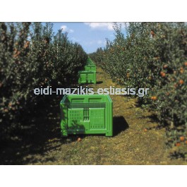 Παλετοκιβώτιο Τροφίμων  Αεριζόμενο Διάτρητο Πράσινο Με 4 Πόδια 120x100x76cm Agribox High Volume 